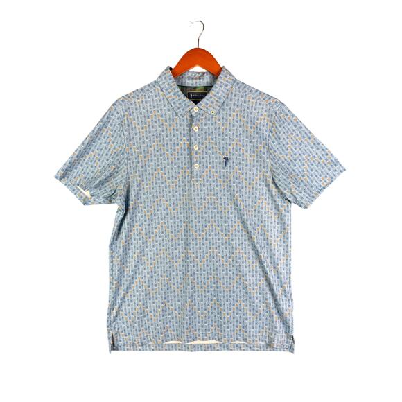 William Murray Performance‎ Golf Polo Shirt Activewear Beer Powder Blue Medium - Picture 1 of 10